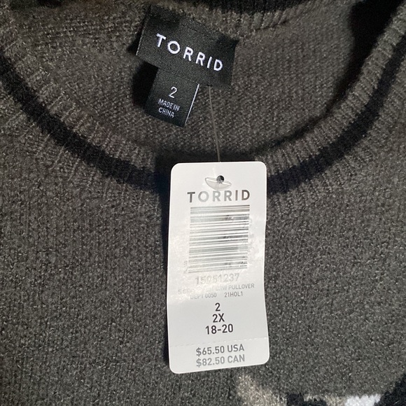 Torrid CREW NECK SWEATER - STARS GREY 2X - Picture 6 of 7
